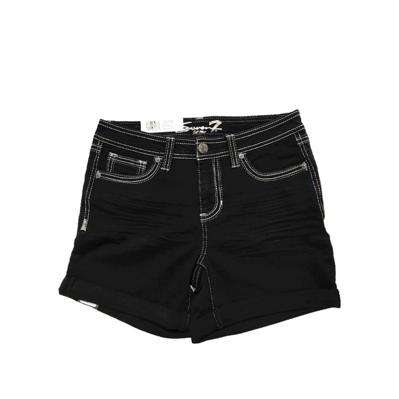 NWT Seven7 Womens 4 Black Top Stitch Rodeo Shorts - Picture 3 of 4